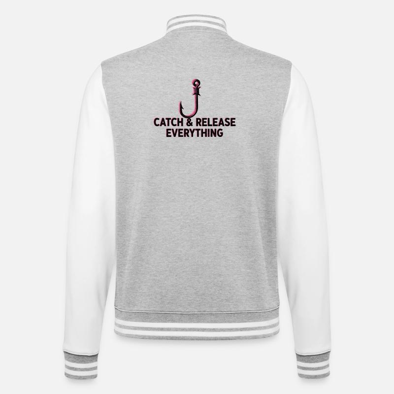 Catch & Release Everything - College Sweat Jacket - heather grey/white