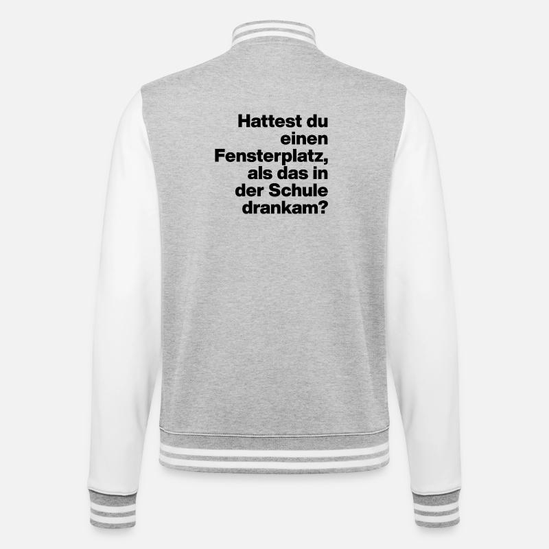 HATTEST DU EINEN FENSTERPLATZ? SARKASMUS, FRECH - College Sweat Jacket - heather grey/white