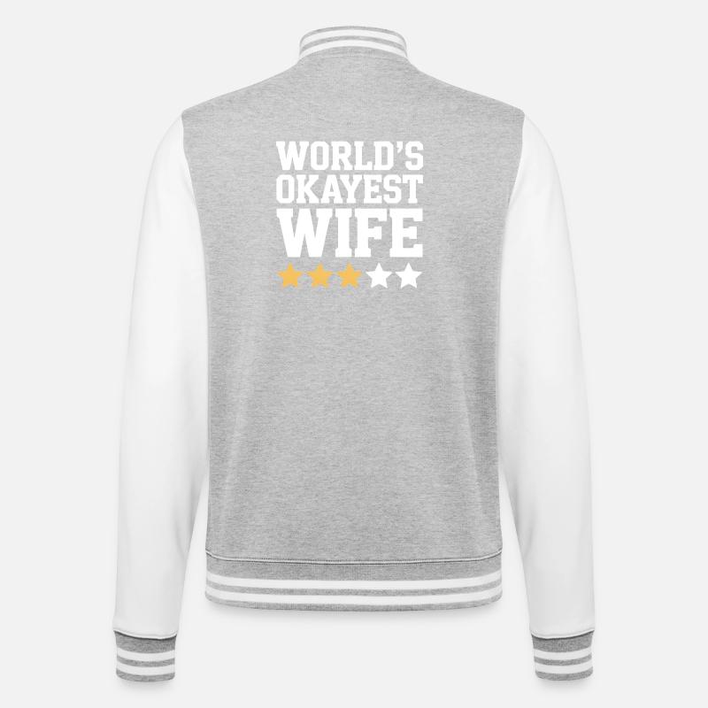 Die beste Ehefrau der Welt - College-Sweatjacke - Grau meliert/Weiß