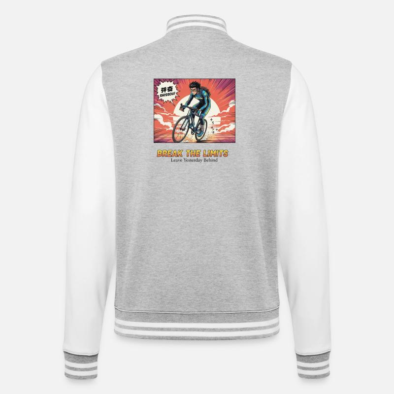 Break The Limits Cycling Hero - College-Sweatjacke - Grau meliert/Weiß