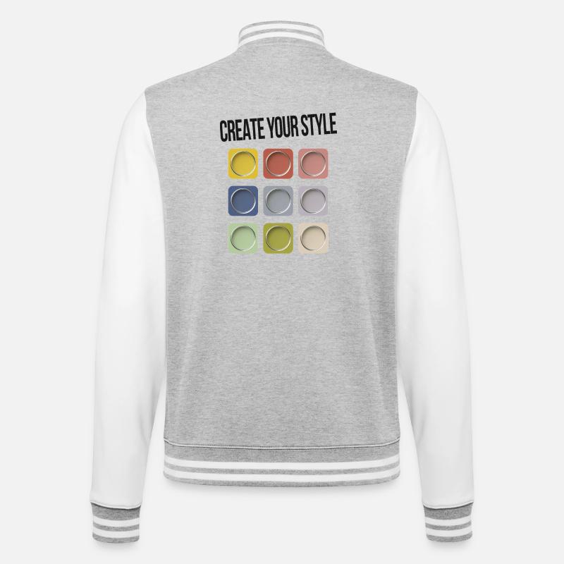Create Your Style – Modern Statement - College Sweat Jacket - heather grey/white