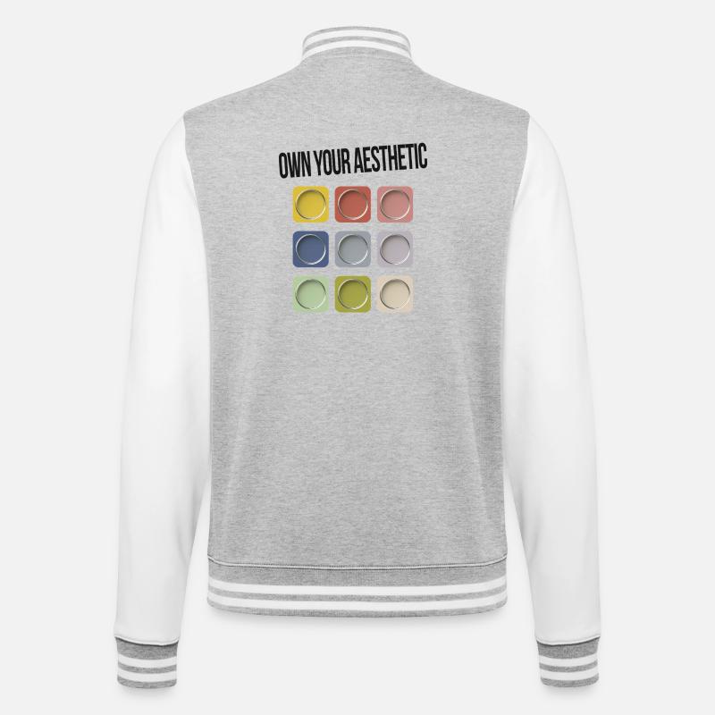 Assumez votre esthétique – Déclaration moderne - Veste Teddy - gris chiné / blanc