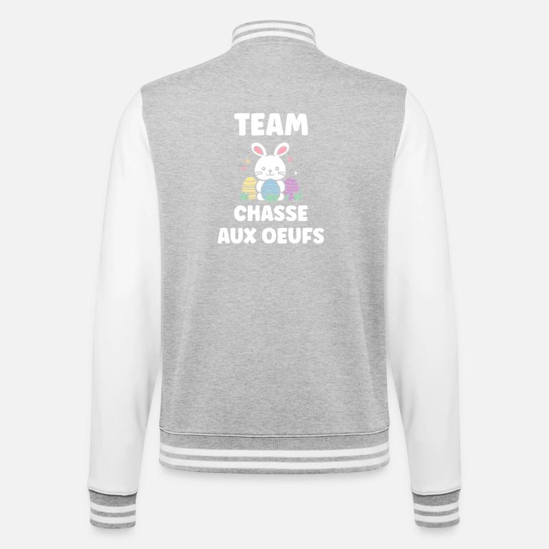 egg hunt - College Sweat Jacket - heather grey/white