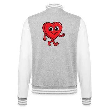 Cœur Ambulant - Veste Teddy - gris chiné / blanc - Dos - Marisol (170cm)