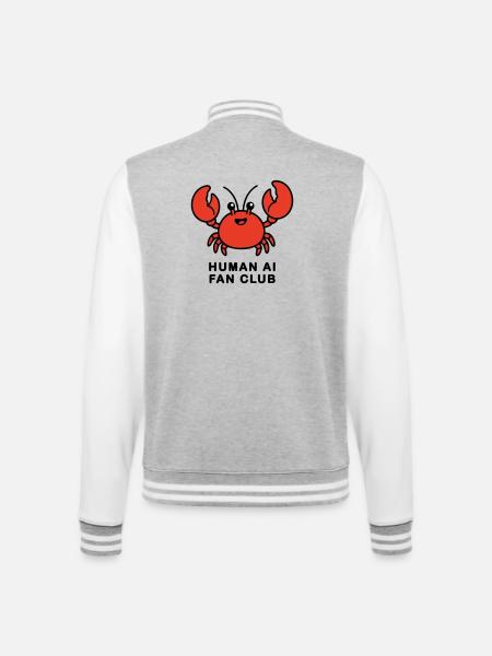 Human AI Fan Club - College Sweat Jacket - heather grey/white