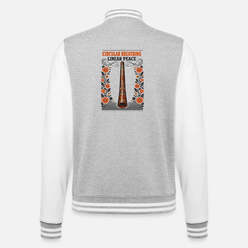 Circular breathing, inner peace | Didgeridoo - College Sweat Jacket - heather grey/white