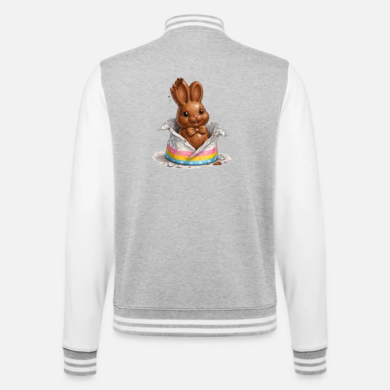 Chocolate bunny in Easter egg - College Sweat Jacket - heather grey/white