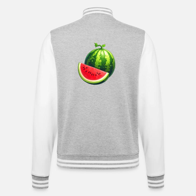 Pastèque - Veste Teddy - gris chiné / blanc