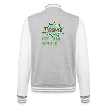 Sorry  Ich bin schuld - College-Sweatjacke - Grau meliert/Weiß - Hinten - Marisol (170cm)
