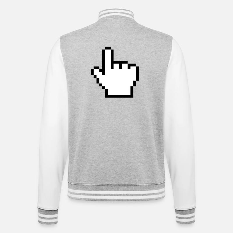 Original mouse hand - College Sweat Jacket - heather grey/white