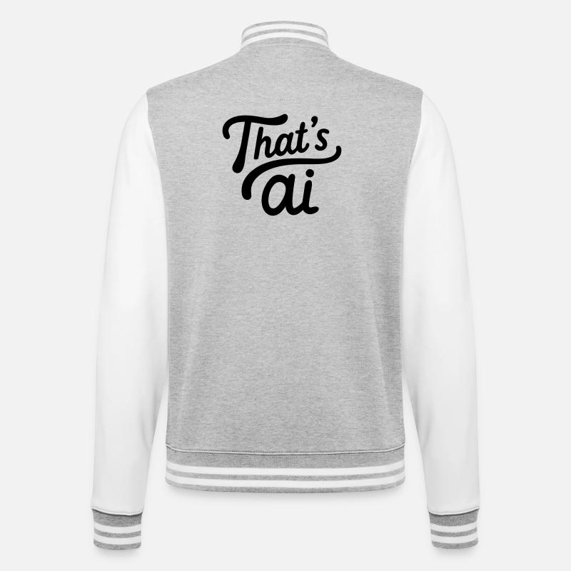 “That’s AI” Handwritten Typography - College-Sweatjacke - Grau meliert/Weiß