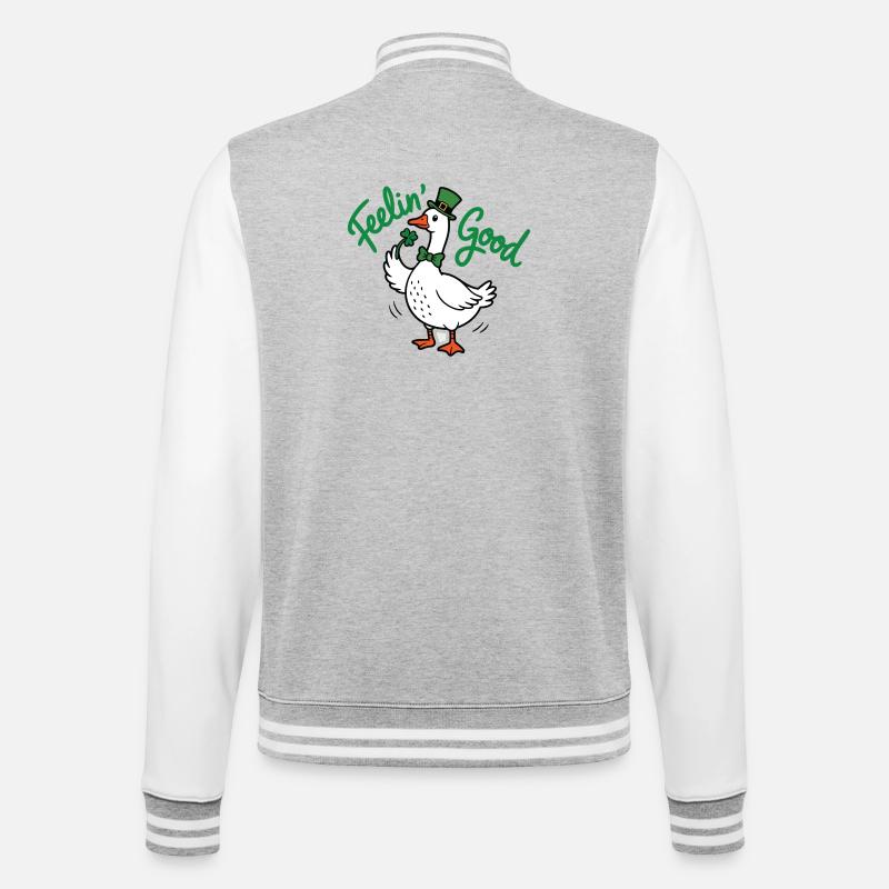 Duck Leprechaun qui se sent bien - Veste Teddy - gris chiné / blanc
