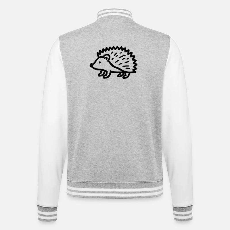 hérisson - Veste Teddy - gris chiné / blanc