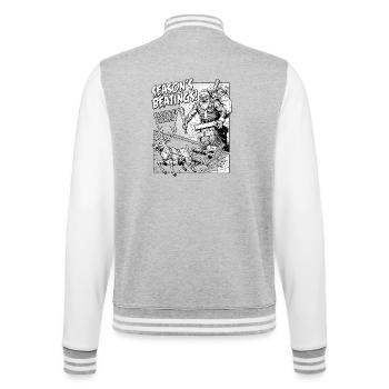Season's Beatings Naughty List - College Sweat Jacket - heather grey/white - Back - Marisol (170cm)