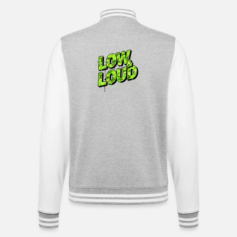 Low & Loud Auto Tuning Szene Design - College-Sweatjacke - Grau meliert/Weiß