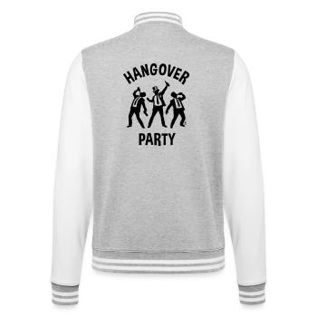 Hangover Party (JGA Junggesellenabschied Bier B) - College-Sweatjacke - Grau meliert/Weiß - Hinten - Marisol (170cm)