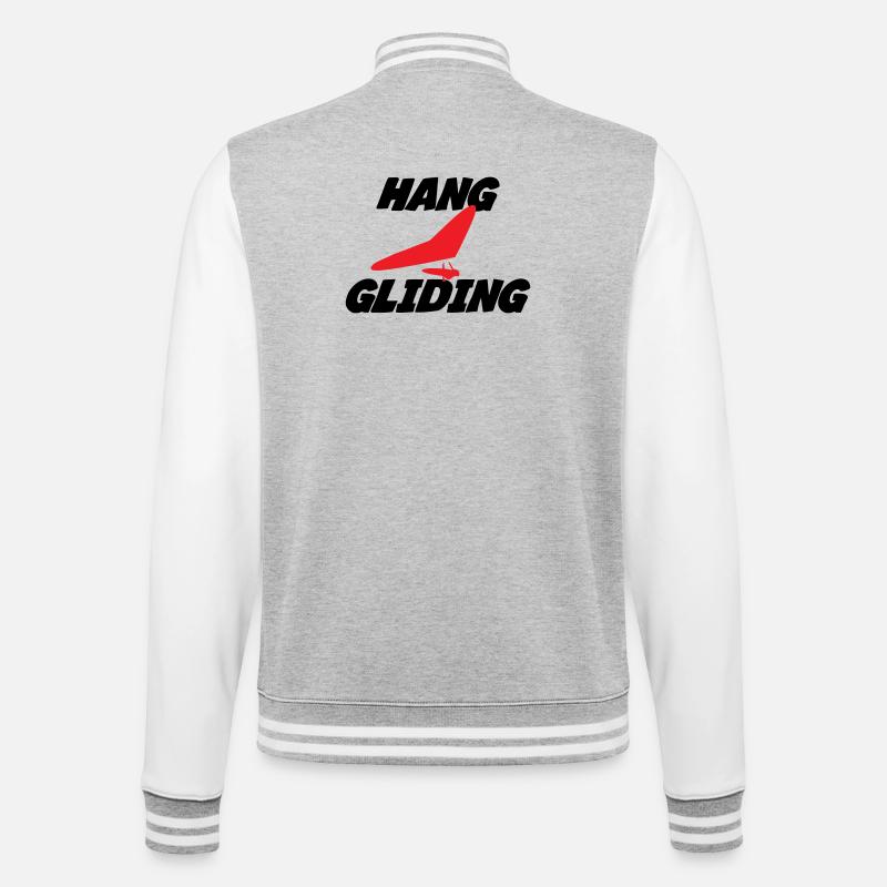 Hang Gliding Centered Wing Badge - College Sweat Jacket - heather grey/white