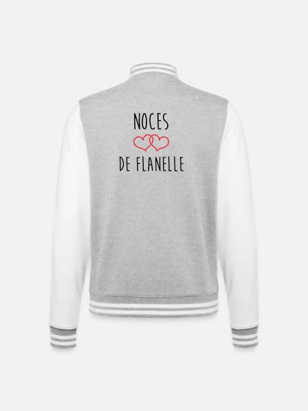 Flannel-Hochzeit – 43 Jahre Ehe - College-Sweatjacke - Grau meliert/Weiß