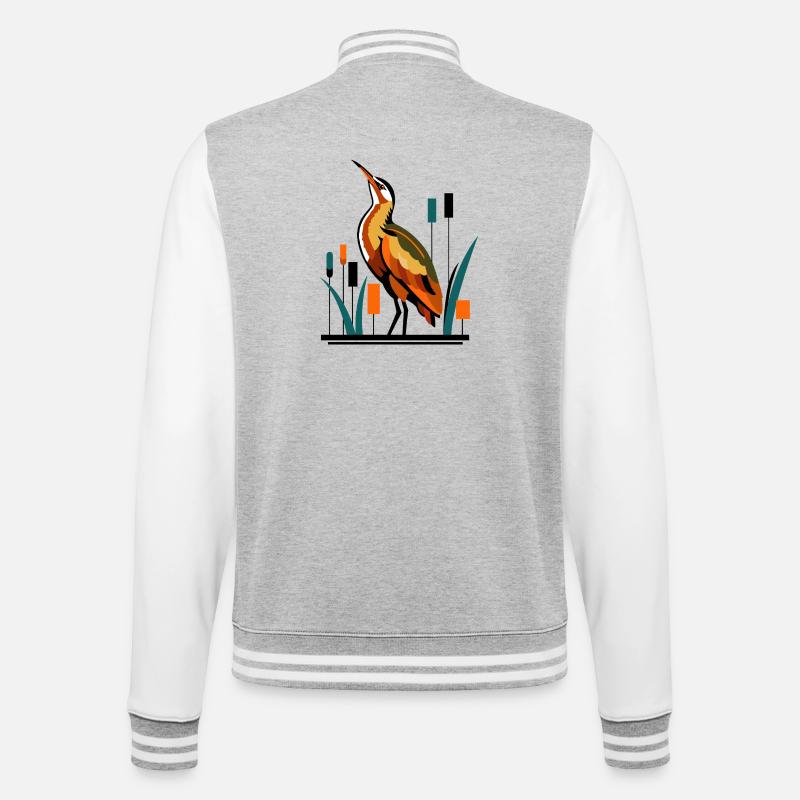 Bittern - College Sweat Jacket - heather grey/white