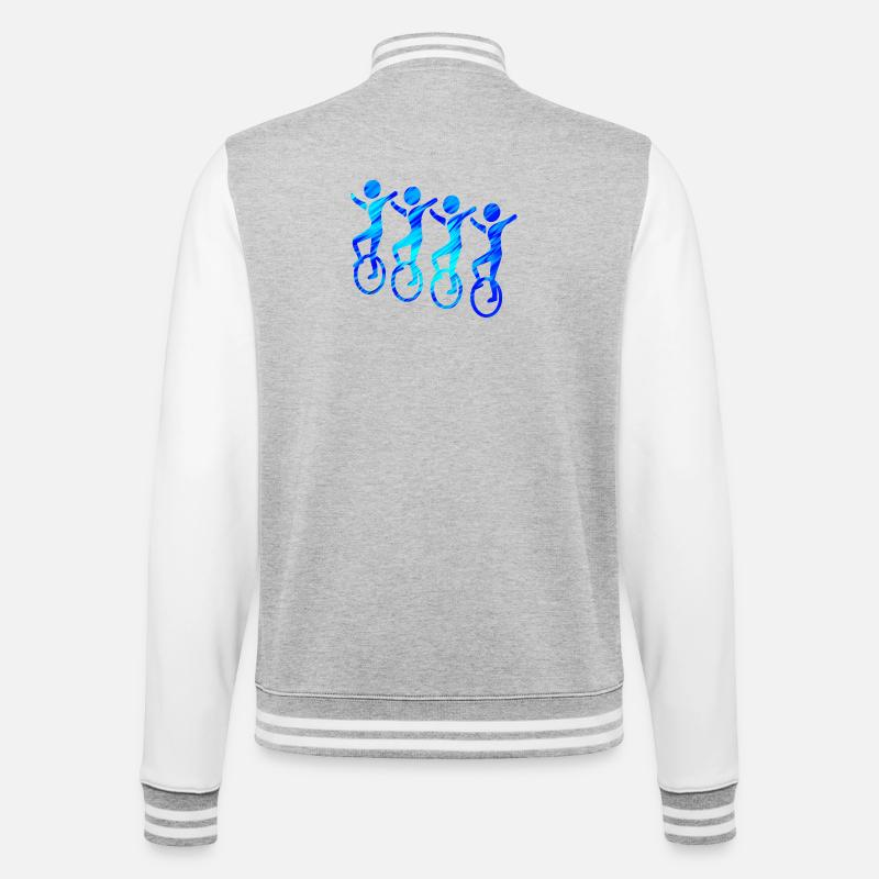4er Einrad | Unicycling Freestyle - College-Sweatjacke - Grau meliert/Weiß