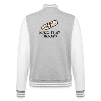 Schlager Schlagermusik Pflaster Coole Sprüche - College-Sweatjacke - Grau meliert/Weiß - Hinten - Marisol (170cm)