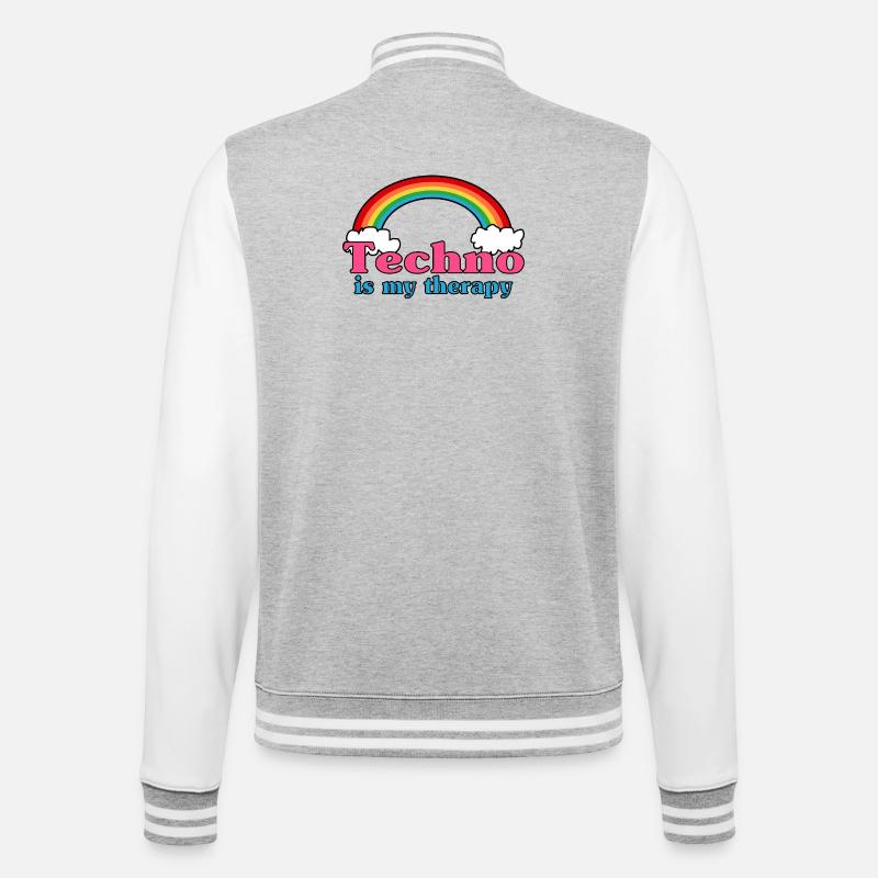 Techno Rainbow - Veste Teddy - gris chiné / blanc