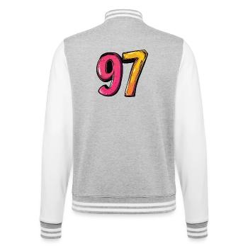 97 Number Colorful - College Sweat Jacket - heather grey/white - Back - Marisol (170cm)