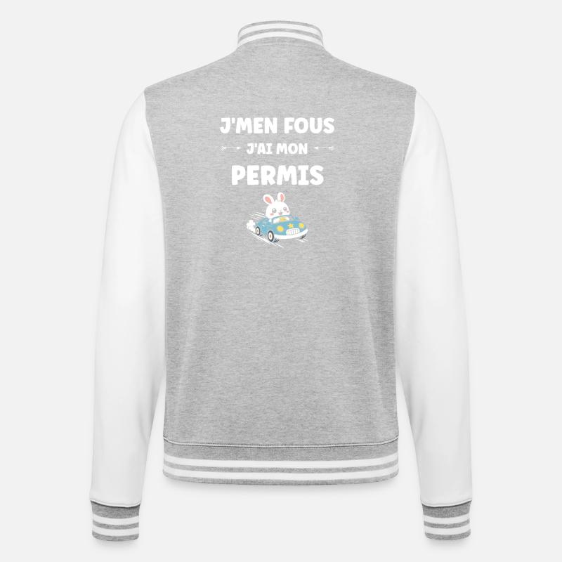 Driver's license, new driver, young driver - College Sweat Jacket - heather grey/white