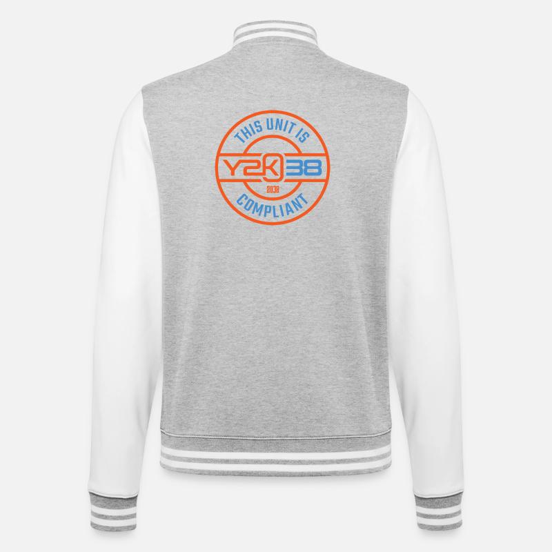This Unit Y2K38 Compliant - College-Sweatjacke - Grau meliert/Weiß