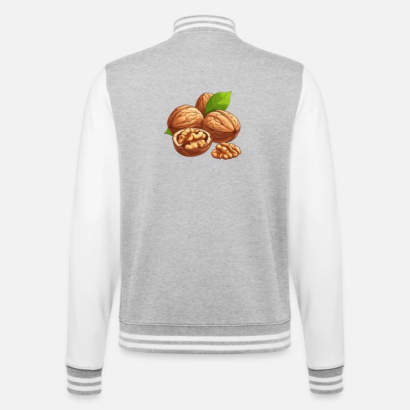 walnuts - College Sweat Jacket - heather grey/white