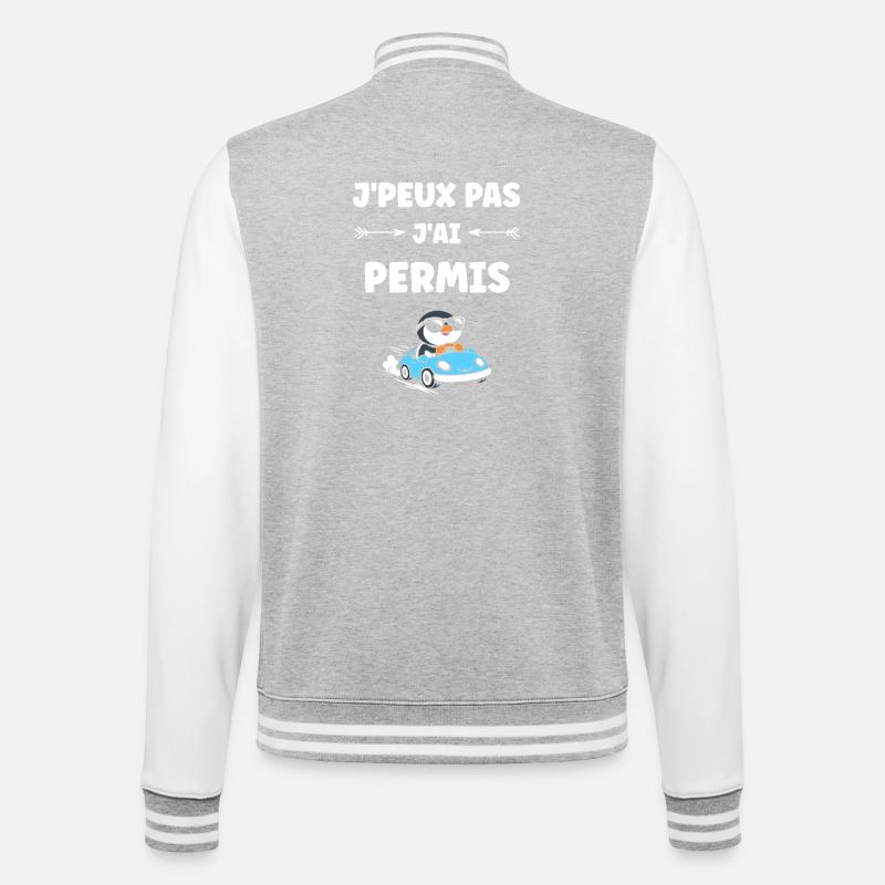 Driver's license humor - College Sweat Jacket - heather grey/white