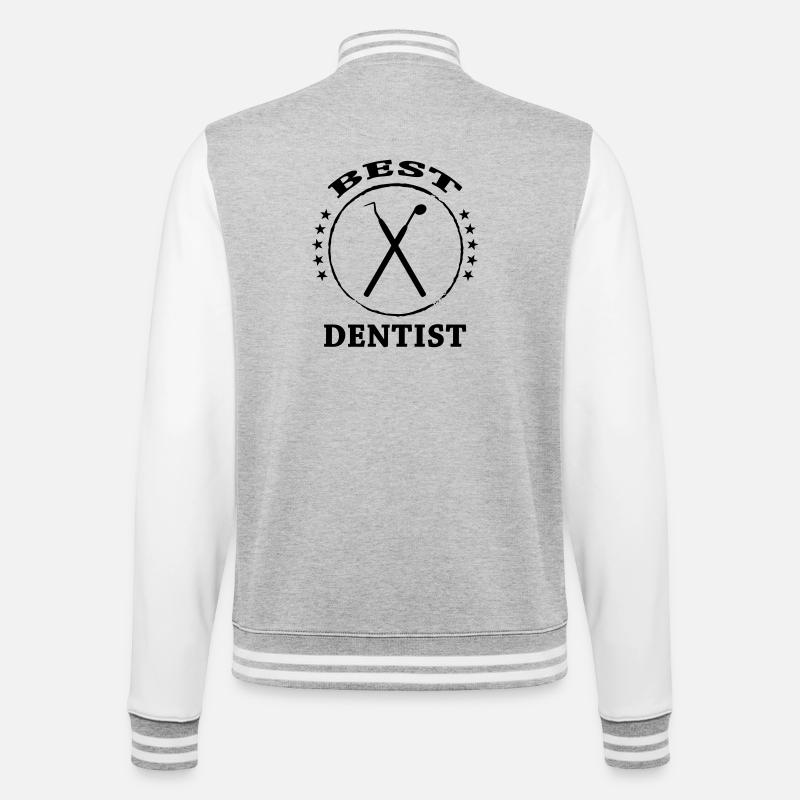 Best Dentist Tools Crest - Veste Teddy - gris chiné / blanc