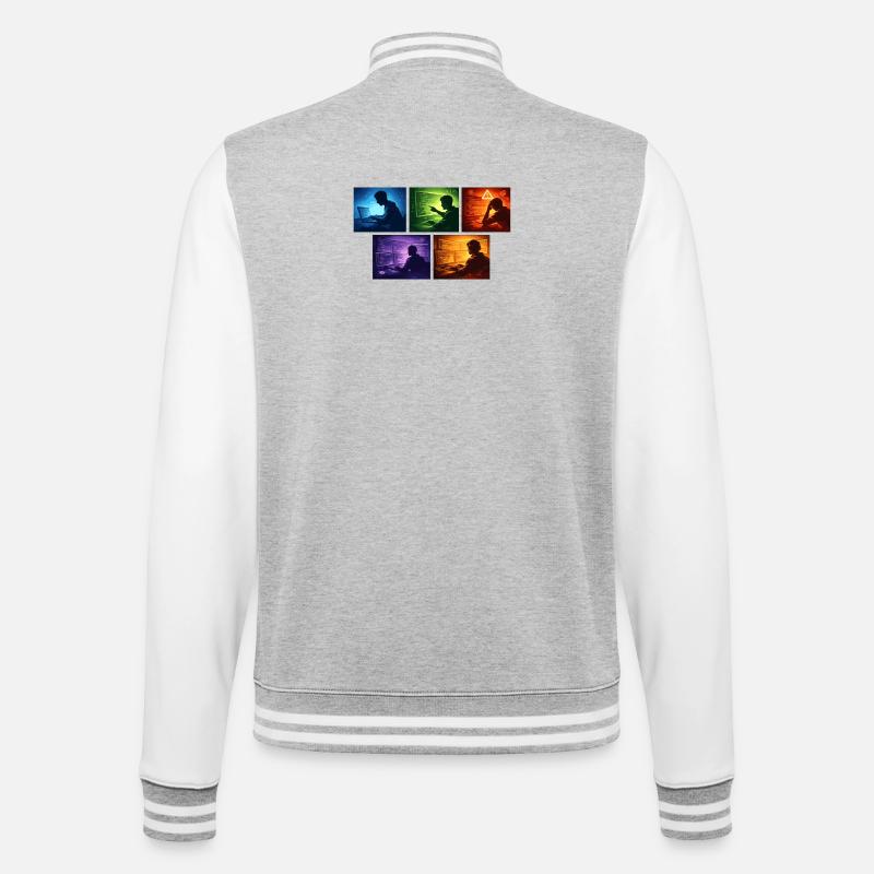 Neon Coding: Screen Worlds - College Sweat Jacket - heather grey/white