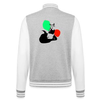 fox - College Sweat Jacket - heather grey/white - Back - Marisol (170cm)