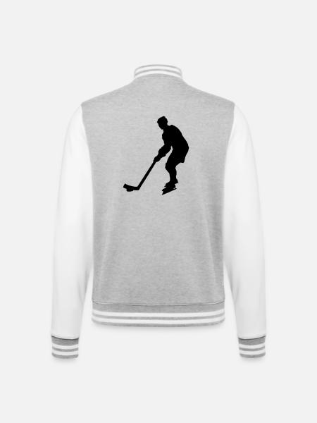 Eishockey Player - College-Sweatjacke - Grau meliert/Weiß