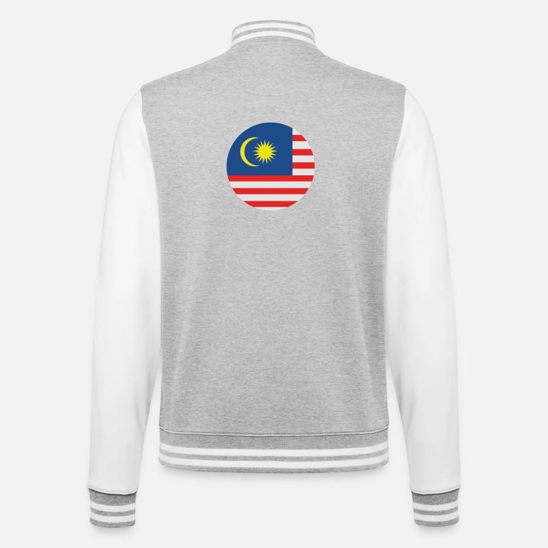 Drapeau rond de Malaisie - Veste Teddy - gris chiné / blanc