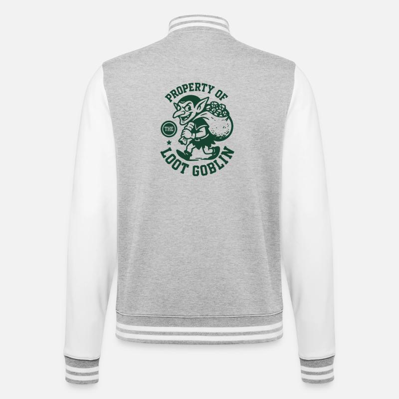 Loot-Goblin Eigentum | RPG Beute Sammler - College-Sweatjacke - Grau meliert/Weiß