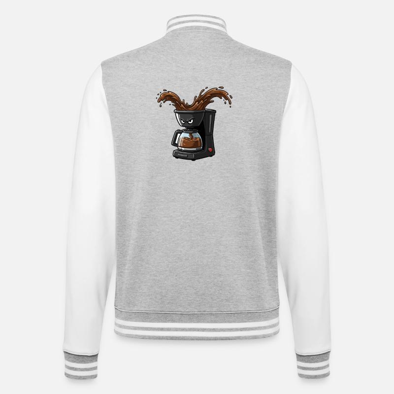 Éclaboussure de cafetière en colère - Veste Teddy - gris chiné / blanc