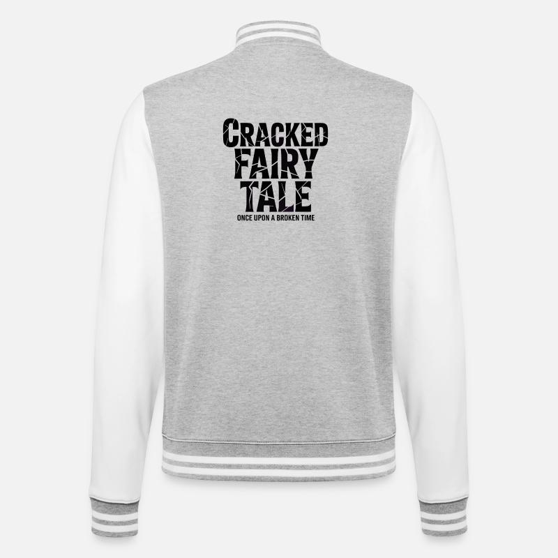 Gebrochene Märchen: Zerrissene Zeit - College-Sweatjacke - Grau meliert/Weiß