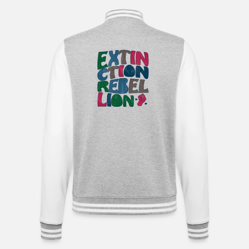 Extinction rebellion retro - College Sweat Jacket - heather grey/white