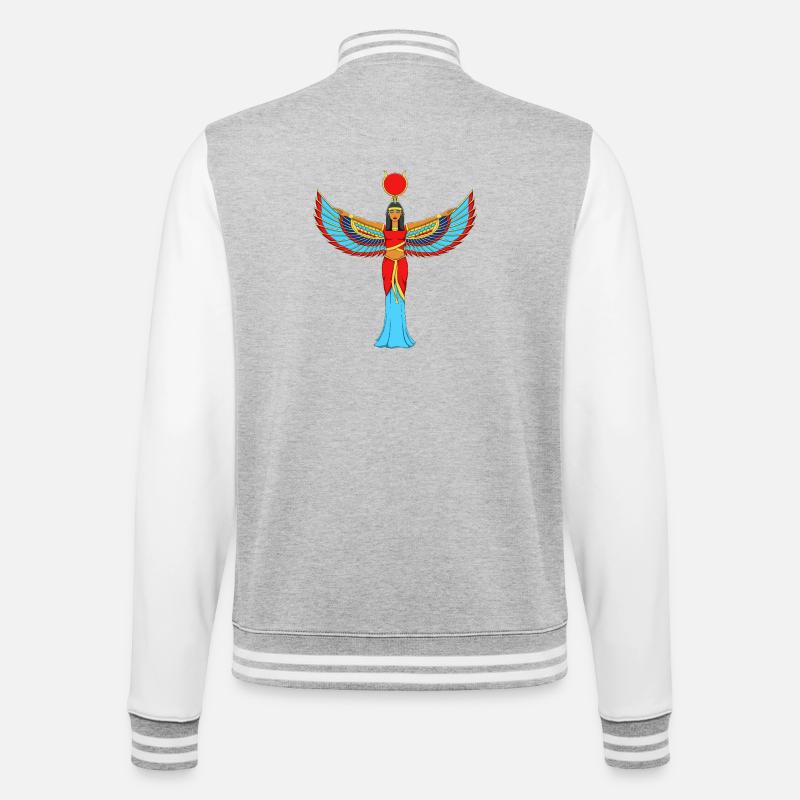 La déesse égyptienne Isis Art ailé - Veste Teddy - gris chiné / blanc