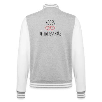 Rosewood Wedding 65 Years Union - College Sweat Jacket - heather grey/white - Back - Marisol (170cm)