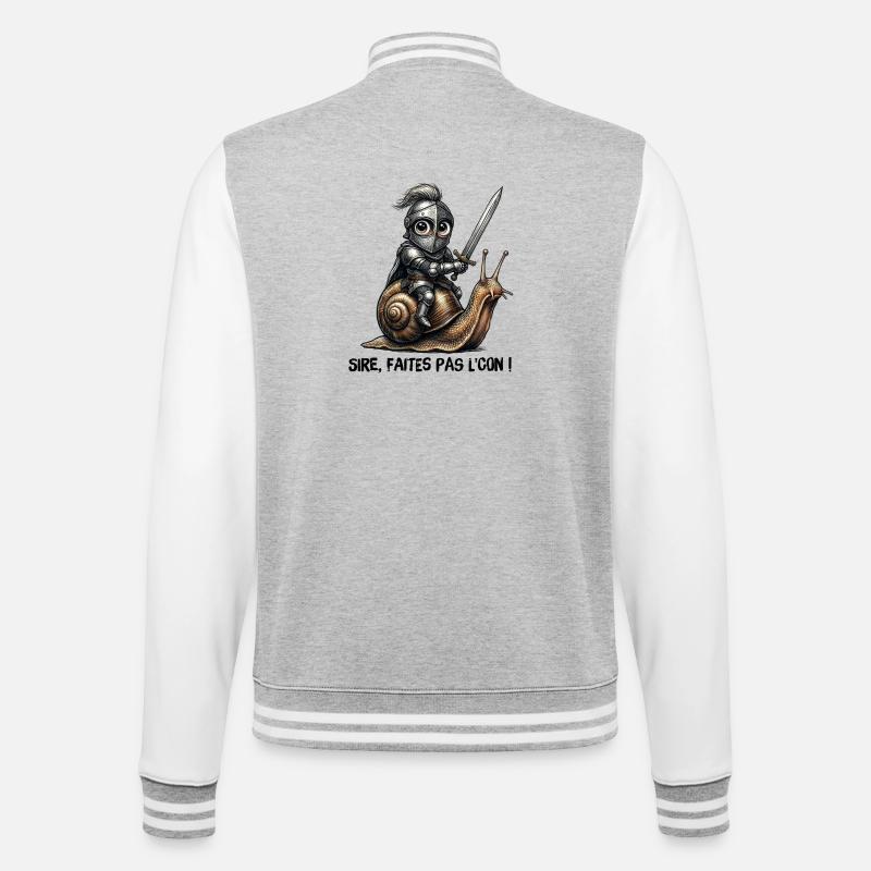 Sire, faites pas l'con ! - Veste Teddy - gris chiné / blanc