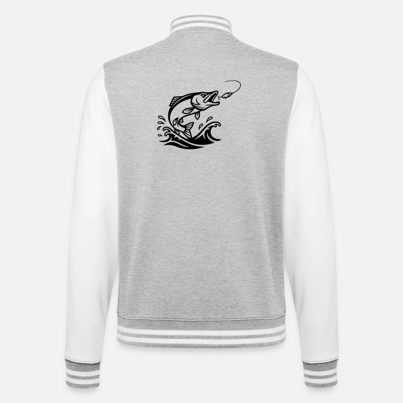Pike Predator Silhouette - College Sweat Jacket - heather grey/white