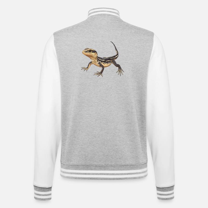 Eidechsen Eidechse - College-Sweatjacke - Grau meliert/Weiß