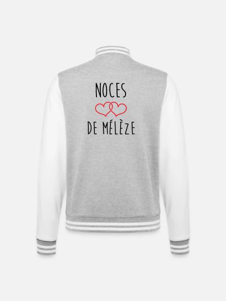 Larch Wedding 69 Jahre Ehe - College-Sweatjacke - Grau meliert/Weiß