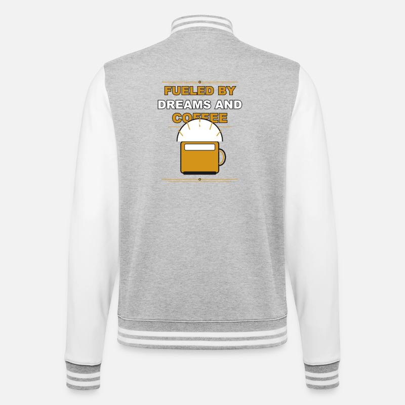Kaffee Getrieben Von Träumen - College-Sweatjacke - Grau meliert/Weiß