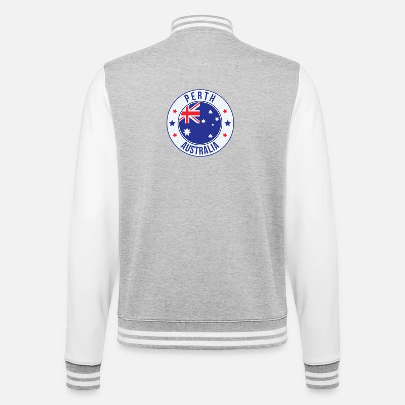 Insigne du Cercle de Perth, Australie - Veste Teddy - gris chiné / blanc