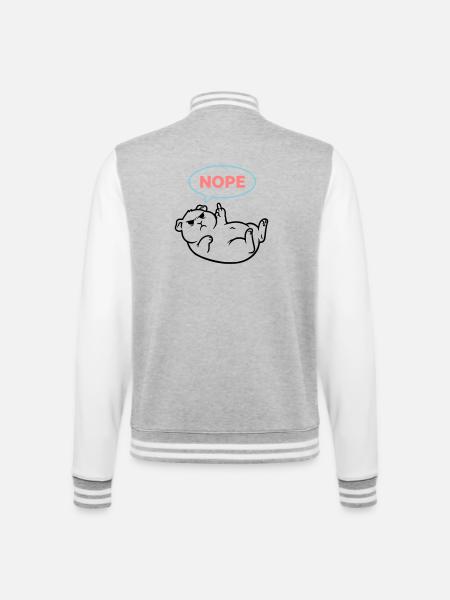 Meerschweinchen Nope Bunt Outline - College-Sweatjacke - Grau meliert/Weiß