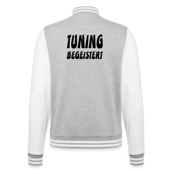 Tuning - College-Sweatjacke - Grau meliert/Weiß - Hinten - Marisol (170cm)